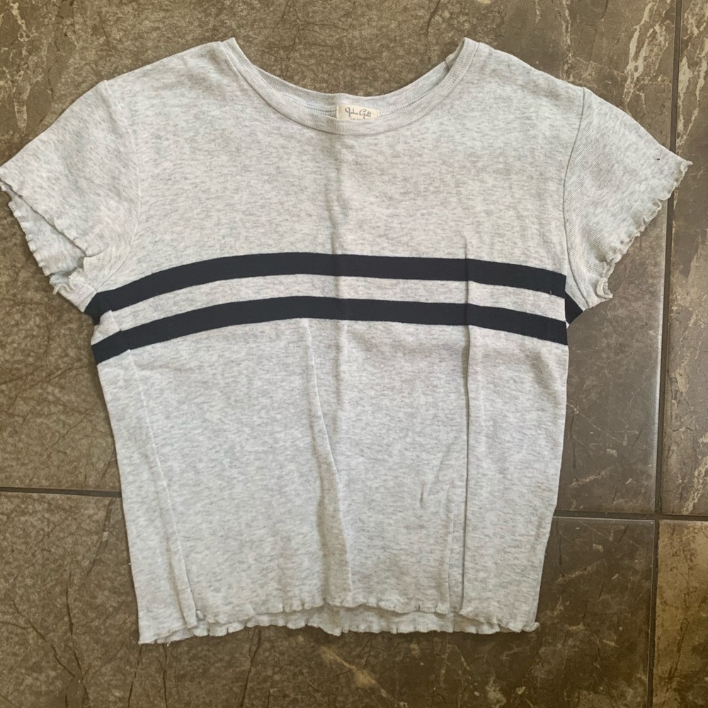 Brandy Melville Striped Cropped Short sleeve